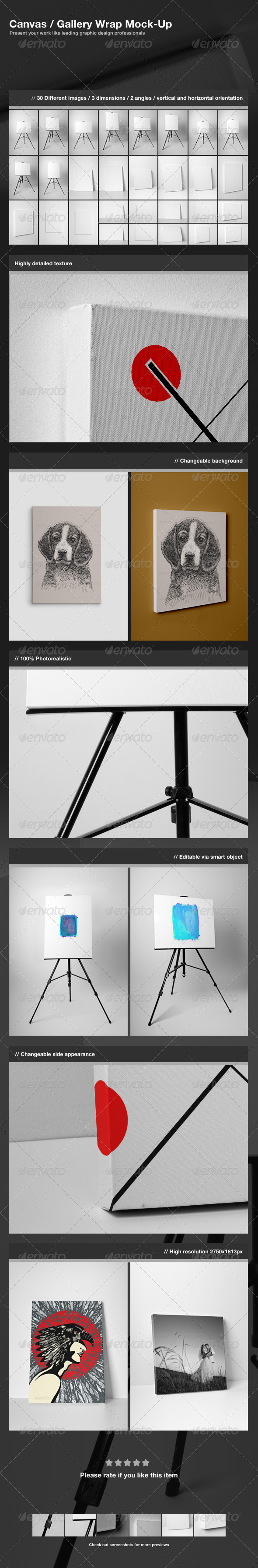 Canvas Gallery Wrap Mock Up